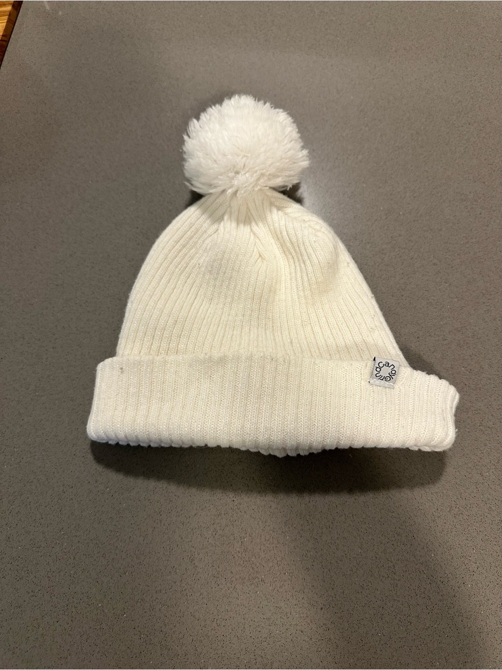 White Pom Pom Knit Beanie